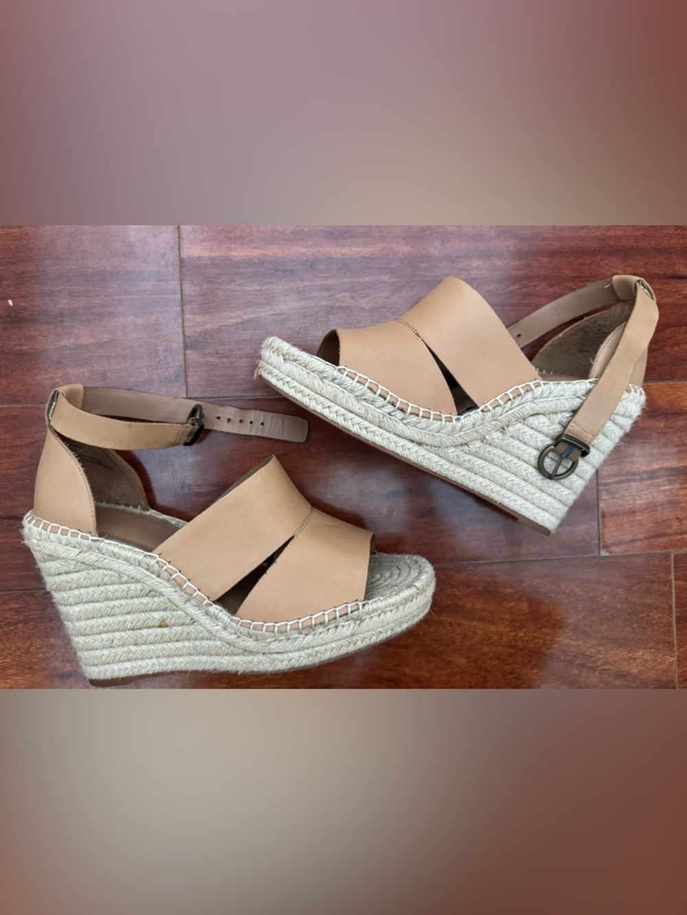Treasure & Bond Tan Braided Espadrille Wedge Sandals